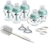 Tommee Tippee Advanced Anti-Colic Grow with Baby BPA Free Bottle 12 Piece Set, Newborn 0+ Months, 5oz & 9oz Bottles, Includes Slow & Medium-Flow Breast-Like Nipples and Bottle Handles