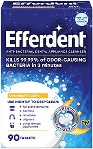 Efferdent PM Overnight Anti-Bacterial Denture Cleanser Tablets, 90 Count