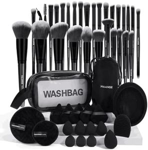 MAANGE Makeup Brushes 49 Pcs Makeup Kit, Multi-functional Makeup Tool Set with Makeup Brush Foundation Brush Make up Brushes Set (Black, 49 Piece Set)