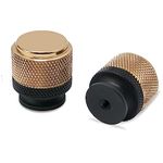 COTYKILEY 10 Pack Matte Black and Champagne Bronze Kitchen Cabinet Knobs Knurled Drawer Knobs Dresser Knobs Cabinet Hardware Black Knobs for Dresser Drawers