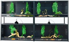 ToxiRium Stackable Space Efficient Reptile Enclosure 44"x20"x20", Reptile Tank 4 Packs for Bearded Dragon and Ball Python, Expandable Snake Terrarium with Front Opening, Combination Lock