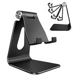 Lucrave Adjustable Cell Phone Stand, Phone Stand, Cradle, Dock, Holder, Aluminum Desktop Stand Compatible with Phone 16 15 14 13 12 11 Xs Pro Max Xr 8 7 6 6s Plus SE, Accessories Desk, Black