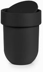 Umbra 023269-040 Touch, Small Trash, Swing Waste Basket, Garbage Can with Lid for Washroom/Bathroom, Black Bath