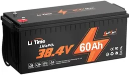 LiTime 38.4V(36V) 60Ah Lithium Golf Cart Battery, Built-in 120A BMS, 15000 Cycles Rechargeable LiFePO4 Battery, Support up to 3kW Motor, Max 4.6kW Continuous Power Output, Perfect for Golf Carts