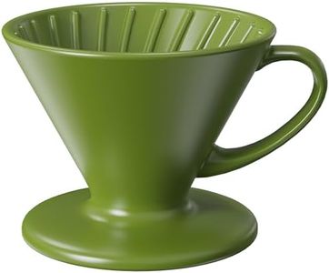 DHPO Artisan Series Coffee Dripper Made of High Fired Ceramic Material, Size 02, Ceramic Pour Over Coffee Maker Filter, Coffee Slow Brewing Accessories for Home, Office and Cafe, Green