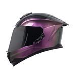 Steelbird SBH-57 Fighter ISI and DOT Certified Full Face Helmet for Men and Women with Inner Chrome Sun Shield (Large 600 MM, Glossy BlackBerry Mint)