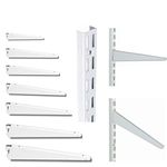 MSF My ShopFittings Ltd Twin Slot Wall Mounted Shelving Bracket White Pack of (1, 2, 4, 6, 8, 10) Sizes (12cm, 17cm, 22cm, 27cm, 32cm, 37cm, 47cm, 61cm) (10, 27cm Or 270mm White Bracket)