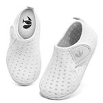 JOINFREE unisex Baby Outdoor Sports Shoes Kids Quick-Dry Comfortable Water Barefoot Shoes White 18-24 Months Infant