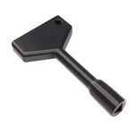 Decoralin Triangular Key for Lockable Wheelie Bins, Elevator Door, Fireplace, Chimney, Gas Meter Cabinet, Switch Control Cabinet, Long Handle - Black