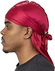 Veeta Superior Silk Durag - Smooth Silk Durag for Men & Women, Long Double Wide Straps, Outside Seam Triple Stitch Du Rag (Bloody Mary)