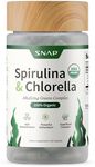 Snap Supplements USDA Organic Spirulina Chlorella Capsules - Green Superfoods for Natural Energy and Metabolic Health, 120 Capsules