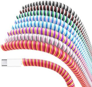 Rancco Cable Protector/Wire Repair/Pet Cable Protector/Headphone Saver, 8 pc 120cm Spiral Cable Wrap Strain Relief Tube Charger Cord Sleeve for Phone Mac Charging Cable, USB Date Cable, Earphone