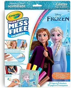 Crayola 75-2346 Color Wonder Glitter Kit, Frozen, Mess Free Colouring, Washable, No Mess, for Girls and Boys, Gift for Boys and Girls, Kids, Ages 3, 4, 5,6 and Up, Summer Travel, Cottage, Camping, on-the-go, Arts and Crafts, Gifting, 1 Count (Pack of 1)
