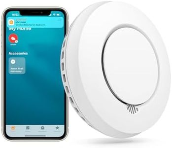 Meross Détecteur de Fumée Interconnecté (HUB REQUIS), Détecteur de Fumée Intelligent Compatible avec Apple HomeKit et SmartThings, Alarme Incendie avec Pile Remplaçable, Fonction de Test