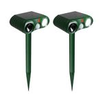 CFIKTE Upgraded Waterproof Solar ultrasonic repellers Drives Animals, Equipped with Flashing Lights, Capable of repelling Birds, Cats, Dogs, Raccoons, Foxes, Deer, Hares, and mice. (2 Pack)
