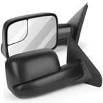 ASTOU Towing Mirrors Fit for Dodge for Ram 1500/2500/3500 2002-2009 Replace Power Adjusted, Heated Function, Manual Folding & Flip Up w/Black Housing Tow Mirrors