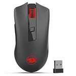 Redragon M652 Optical 2.4G Wireless Mouse with USB Receiver, 2400 DPI Portable Gaming & Office Mice, 5 Adjustable DPI Levels, 6 Buttons for Desktop, MacBook, Notebook, PC, Laptop, Computer