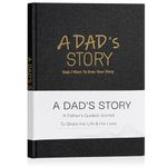 Miaikoe Dad's Life Story Journal Family Keepsake Book Linen Hardcover for Dad to Share His Memories, with 250+ Prompt Questions Book Gift for Birthday Father's Day Christmas (Black)