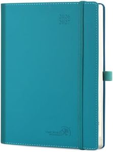 POPRUN Lehrerkalender 2026 2027 A4 auf Deutsch - Lehrerplaner 26/27 für die Vorbereitung mit Monatliches Register. Schulplaner mit PU-Leder Softcover für Lehrerinnen und Lehrer (Pazifikgrün)