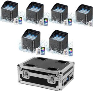 ZEMOJ IP65 Battery Powered LED Par Lights, Wireless Rechargeable 9x18W RGBWA+UV 6in1 Stage Uplights with APP & DMX512 Control for Wedding, Church & Outdoor Events (6 Packs with Case)