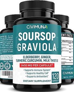 Soursop Graviola Extract Capsules | 18900mg | 120 Capsules - 2 Months Supply | Graviola, Elderberry, and Turmeric Curcumin