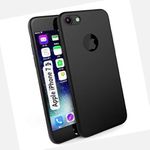 COBERTA Back Cover for Apple iPhone 7 Back Cover Case - Black Silicon