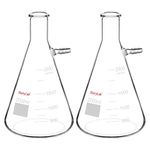 StonyLab 2-Pack Borosilicate Glass Filtering Flask, Bolt Neck with Tubulation (2000ml)