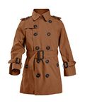 Kids Boys Girls Lightweight Trench Coat Double Breasted Classic Belted Jacket Spring Fall Outwear Dress Coats, 01 Brown, 2-3T