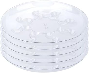 ZZPYXIA 5 Pack Clear PET Plant Drip Tray Plastic Heavy Duty Plant Saucer Drip Trays for pots,Plate Water Catcher, Plant Drainage Tray (14")