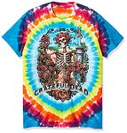 Liquid Blue Men's Grateful Dead Rainbow Bertha Short Sleeve T-Shirt, Multi Tie Dye, X-Large