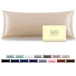 Silk Body Pillowcase Mulberry Silk Pillowcase Body Pillow Cases with Zipper Soft Breathable Smooth Cooling 20x54 inches body pillow pillowcase for Sleep (Champagne,20"X 54",1Pcs)