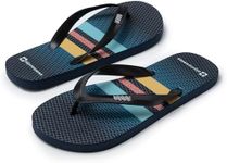 Alpine Swiss Men's Flip Flops Ultra-light Thin EVA foam Sandals for Beach Pool Everyday Wear | Simple Flexible Flip Flops for Men Blue Stripes 10