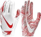 Men's Nike Vapor Jet 5.0 Football Gloves University Red/Chrome Size Small