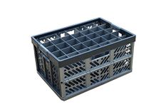 Champagne Prosecco Flute Storage Crate - Folding Box - with Internal Dividers - 35 cells, up to 50kg / 45L - Maximum Glass Height = 245mm - Maximum Glass Width = 65mm