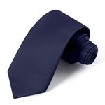 UETLRO Navy Blue Ties For Men Solid Pure Color Formal Neckties 3.15" (8CM) Men's Tie Gift Box, Navy Blue, Medium