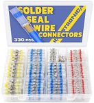 330PCS Solder Seal Wire Connectors-haisstronica Marine Grade Heat Shrink Wire Connectors-Heat Shrink Butt Connectors-Self Solder for Electrical,Stereo(30Yellow 80White 110Red 110Blue)