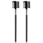YUXIANLB 2 Pcs Eyebrow Brush Lash Comb Eyelash Comb, 2 in 1 Dual Eyebrow Brush Angled Eye Brow Brush Reusable Eyelash Applicator and Separator Tool Makeup Accessories for Eyelashes Extension