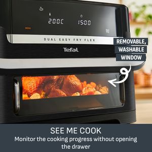 Tefal Dual Flex Air Fryer 9L – Large Capacity, Black