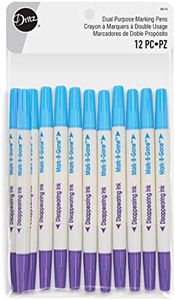 Dritz Dual Purpose B-Gone & Disappearing Ink, 12 pc Marking Pens, Blue/Purple Count