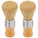 Genixart Shaving Brush, Nature Bristle Shave Brush, Luxury Shaving Brushes for Men as Gift for Father Boyfriend Husband (2 pcs Gift Box)