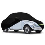 Waterproof Car Cover Compatible with VW Beetle Classic 1960-1980, 300D All Weather Outdoor Indoor Car Full Cover with Zipper Door and Windproof Strap for All Seasons