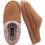 KuaiLu Mens Clog Slippers with Comfy Arch Support Orthotic Plantar Fasciitis Memory Foam Slippers for Men Winter Warm Fluff Faux Fur Slip on Felt Houes Shoes Indoor Outdoor Hard Khaki size 11