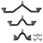 Kipika LAT Pull Down Bars Cable Machine Attachment, Rowing T-bar V-bar Set, Back Strength Training Handle Grips for Cable Machine Rowing Machine, 12" 20" 24" 28" 32" Five Sizes