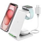 Wireless Charging Stand, GEEKERA 3 in 1 Wireless Charger Dock Station for iPhone 16 15 14 13 12 11 Pro Max Plus/X/8 Series, Apple Watch Ultra 9/SE/8/7/6/5/4/3/2, AirPods Pro/3/2