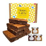 Chocolate Brownie Gift Box by Post | 8 Hand Baked Brownies with Unique Preserves Spreads Including Salted Caramel, Chocolate & Banoffee