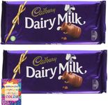 Cadbury Dairy Milk Chocolate Bar, 360g Bundle (x2) Total 720g - Confectionery, Big Night, Easter, for Gift, Sharing Chocolate Bar, Present, All time Favourite Milk Bar Including Oerich Card