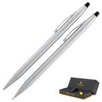 Dayspring Pens - Engraved/Personalized CROSS Classic Century Pen & Pencil Gift Set - Lustrous Chrome. Custom Engraved Fast!