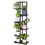 Bamboo Plant Stand Rack - Indoor & Outdoor Plant Stand 6 Tier 7 Potted Multiple Flower Planter Pot Holder Shelf Rack Display for Patio Garden Corner Balcony Living Room