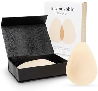 Nippies Teardrop Nipple Covers for Women with Travel Case, 20x Reusable Silicone Pasties with Gentle Lift - Skin-Safe Adhesive, Invisible & Seamless, Crème - For Strapless, Backless, Low-Cut Styles