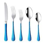 20-Piece Blue Plated Pattern Handle